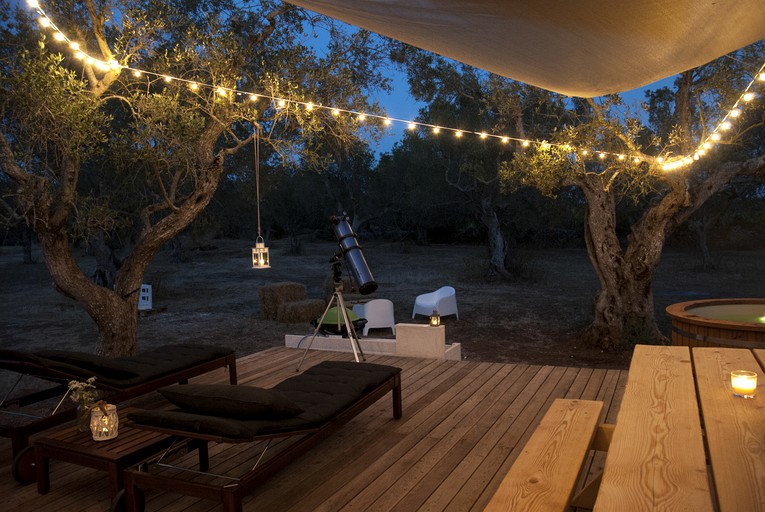 Luxury glampint tent rental with hot tub in Southern Puglia, Italy