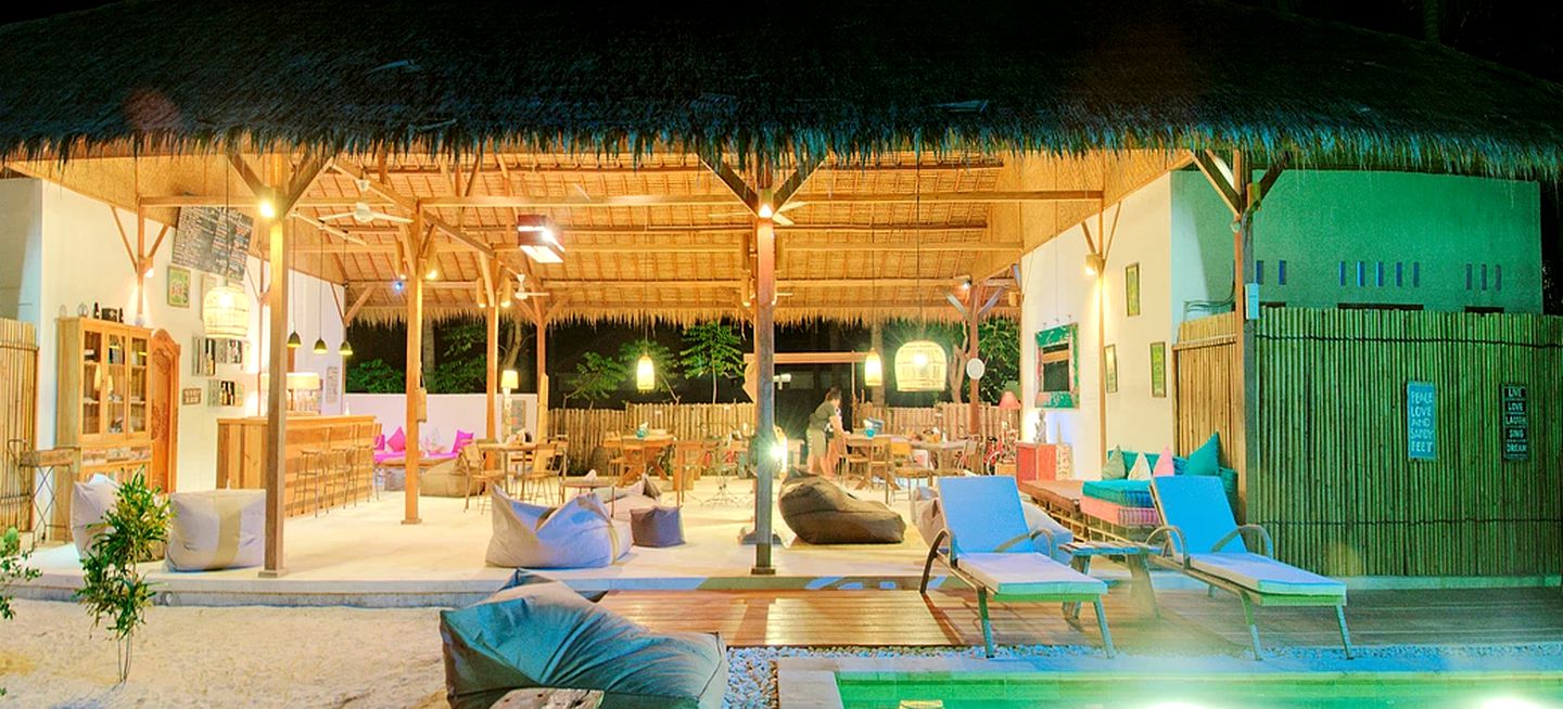 Luxury Tents in Coconut Plantation on Gili Trawangan Island of Indonesia