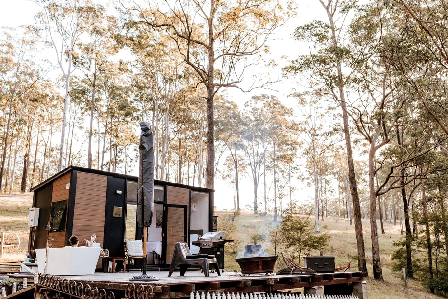 Luxury Tiny House with Firepit, Barbecue and Outdoor Bathtub in New South Wales, Australia