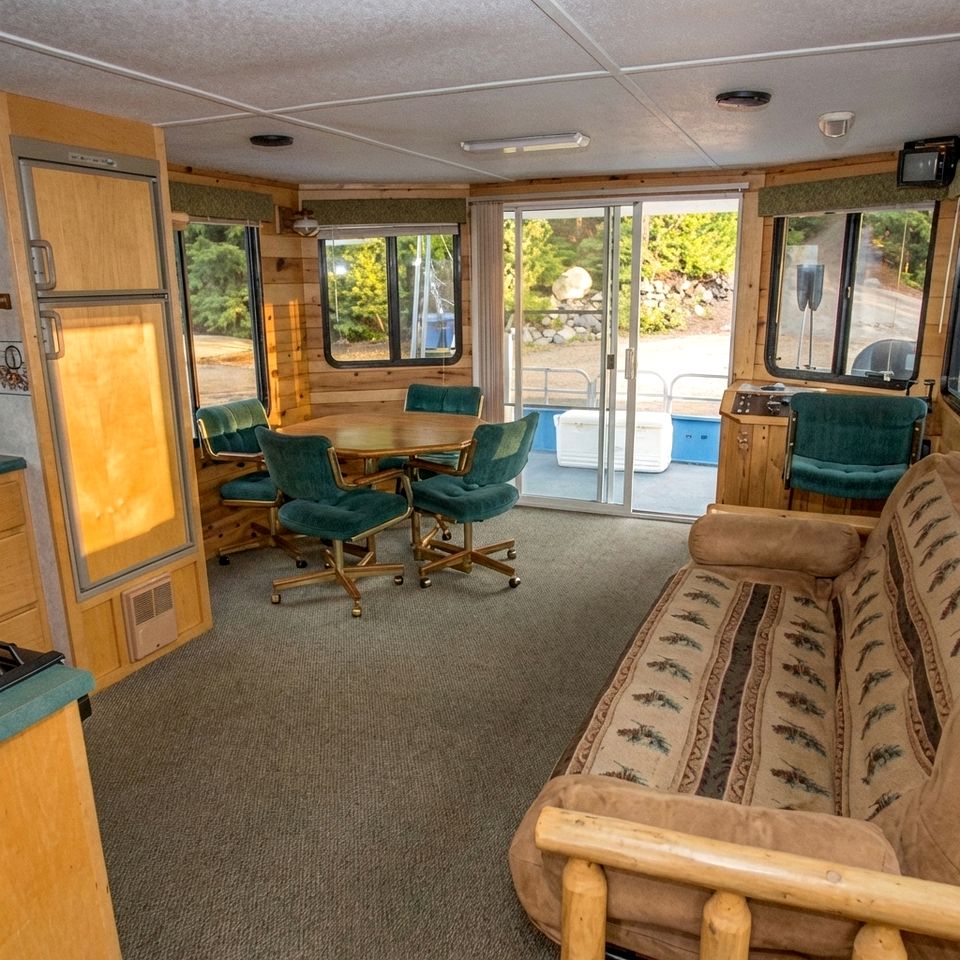 Luxury Wide-Body Houseboat with Flybridge Steering & Water Slide Near Birch Lake, Babbitt, Minnesota