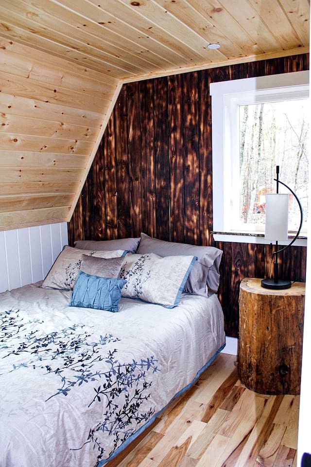 Eco-Friendly Solar Powered A-Frame Treehouse with Hot Tub and Private Dock  on Littlefield Pond, near Wells, Maine