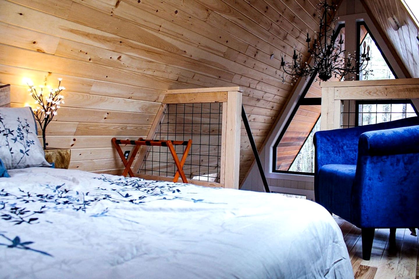 Eco-Friendly Solar Powered A-Frame Treehouse with Hot Tub and Private Dock  on Littlefield Pond, near Wells, Maine