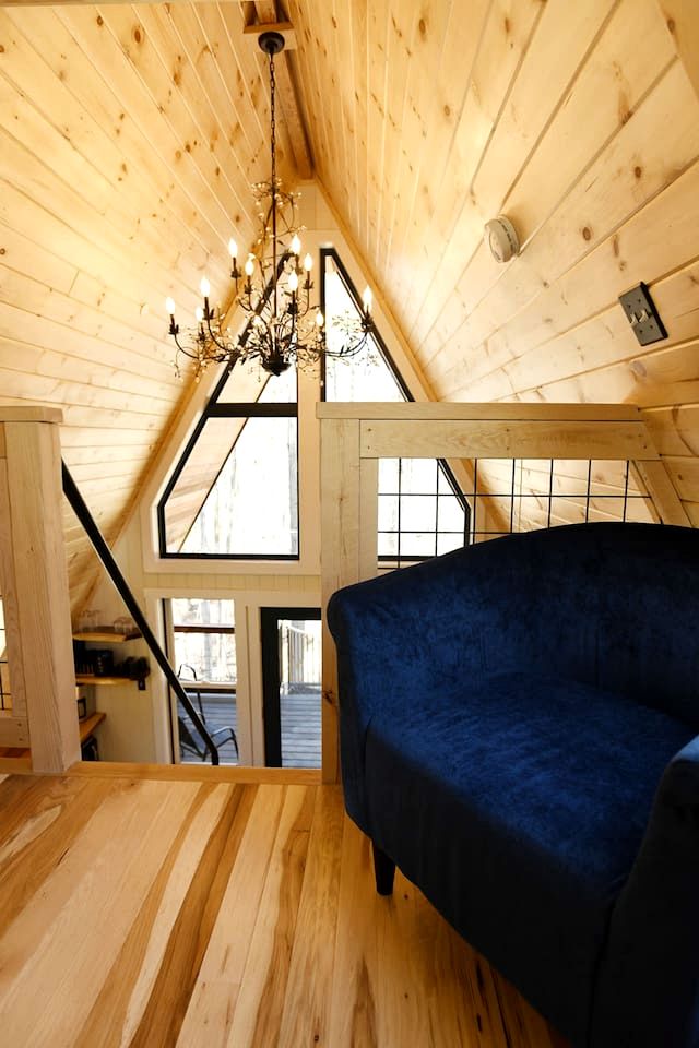 Eco-Friendly Solar Powered A-Frame Treehouse with Hot Tub and Private Dock  on Littlefield Pond, near Wells, Maine