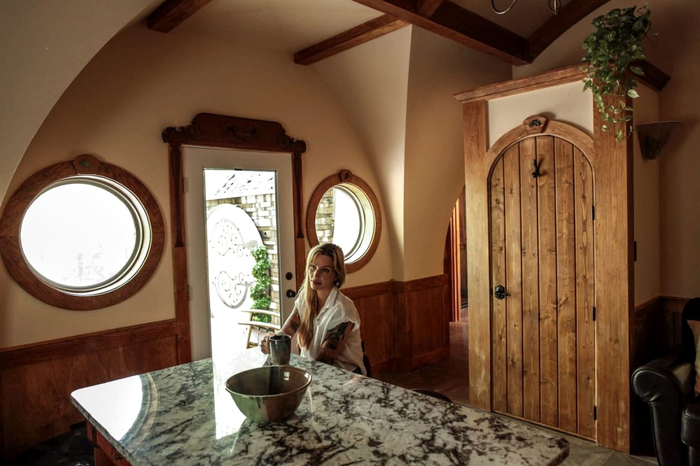 Charming Luxury Hobbit House with Private Hot Tub in Tranquil Woodlands on Littlefield Pond in Springvale, Maine