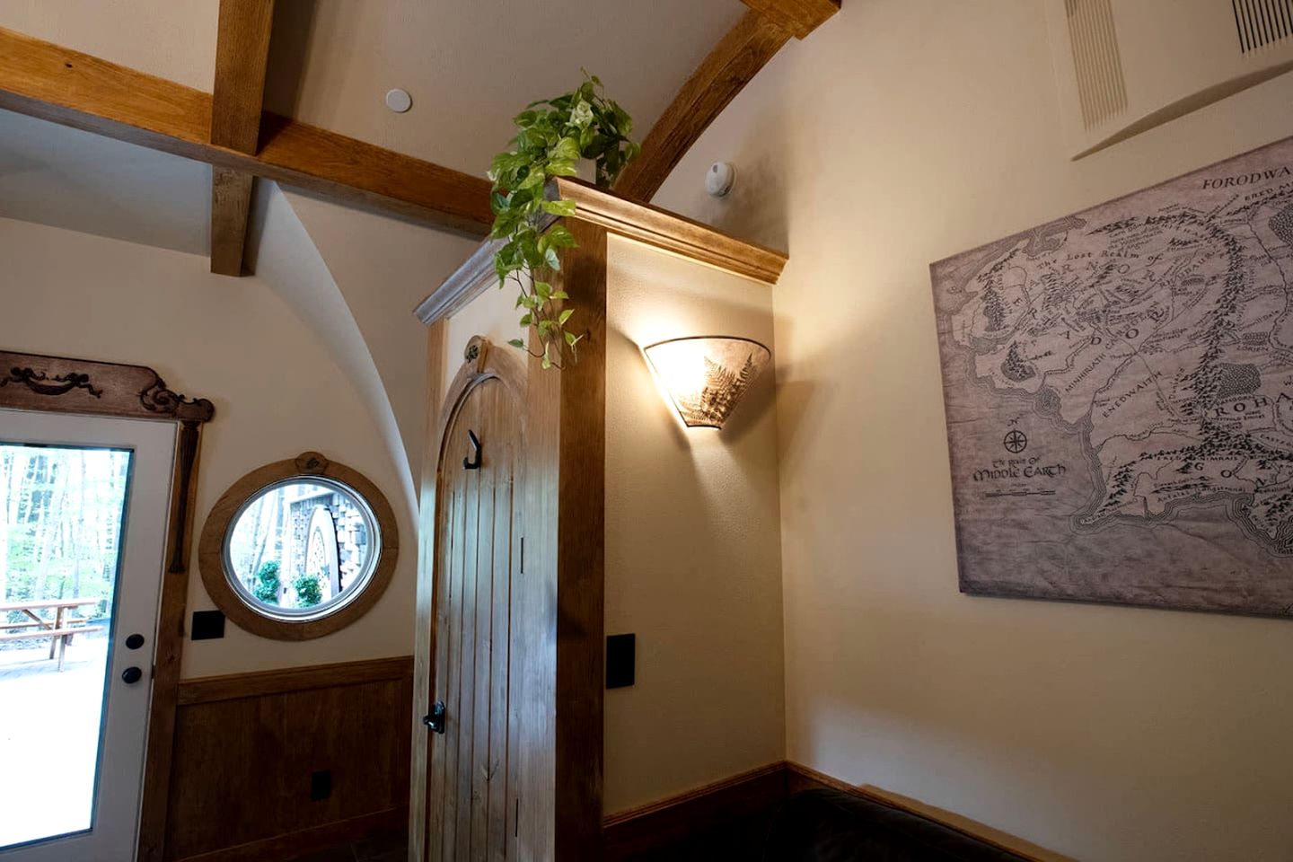 Charming Luxury Hobbit House with Private Hot Tub in Tranquil Woodlands on Littlefield Pond in Springvale, Maine