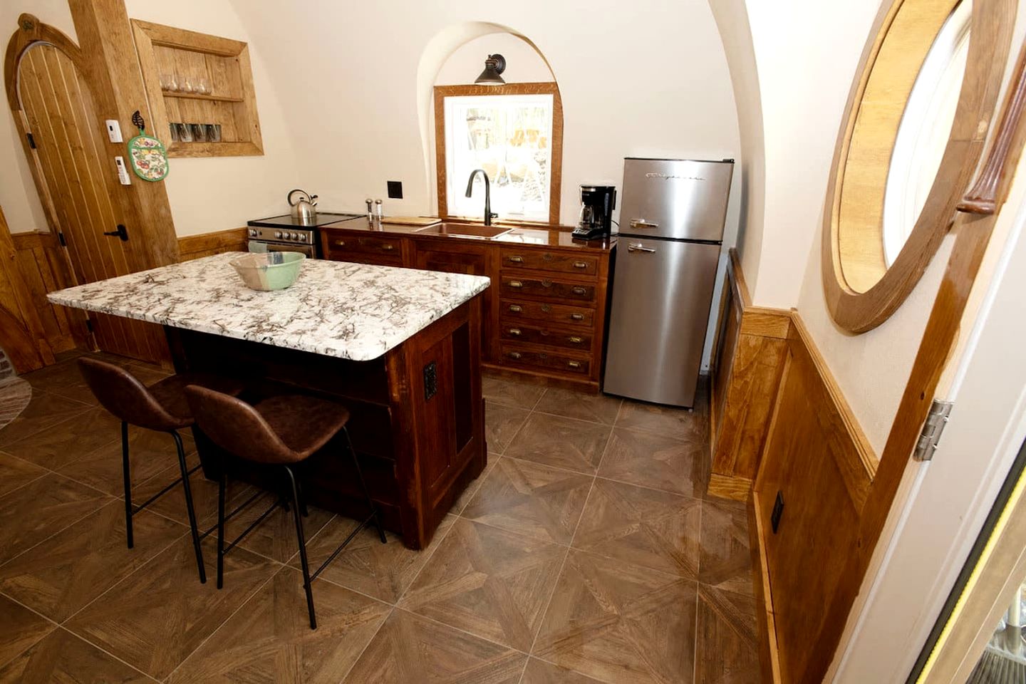 Charming Luxury Hobbit House with Private Hot Tub in Tranquil Woodlands on Littlefield Pond in Springvale, Maine