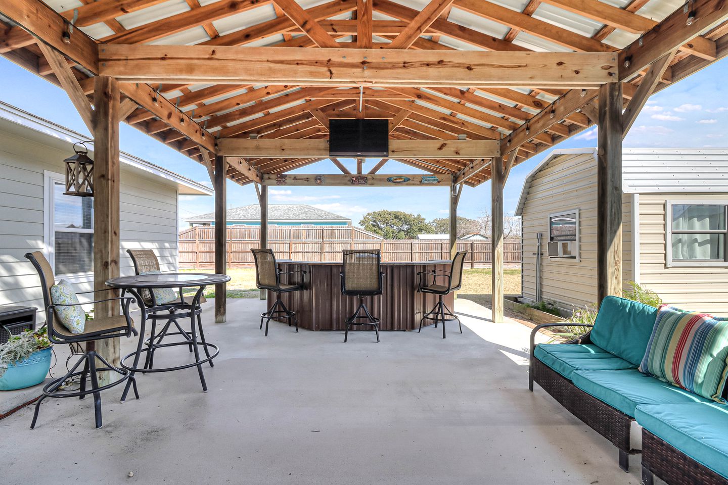 Cozy Coastal Escape with Covered Veranda and Game Room Minutes from Downtown Rockport TX