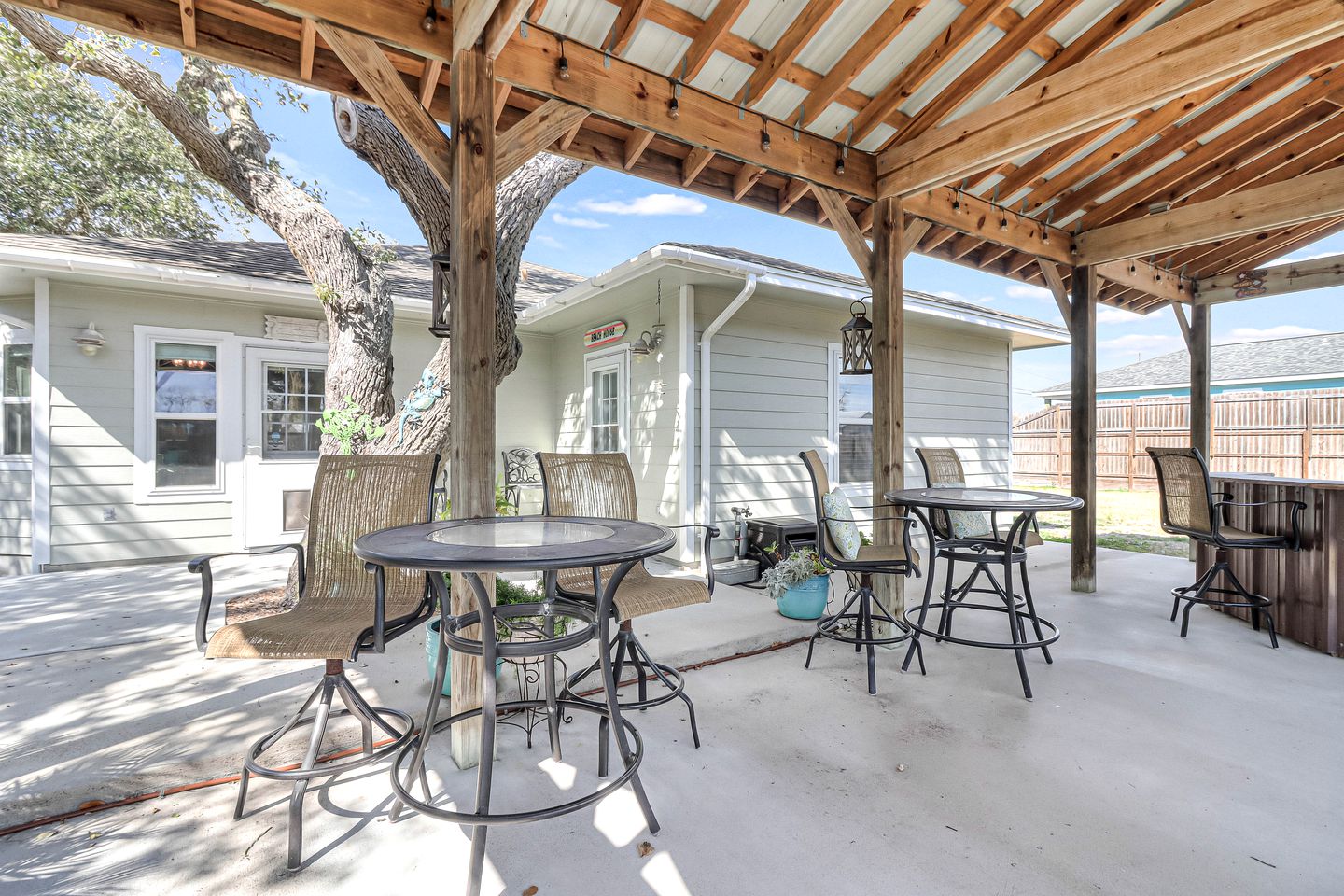 Cozy Coastal Escape with Covered Veranda and Game Room Minutes from Downtown Rockport TX