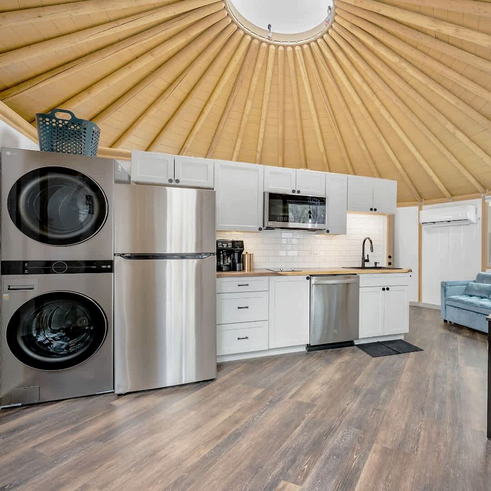 Luxurious Connected Yurt Cabins with Private Hot Tubs Near Canyon Lake, Texas Hill Country