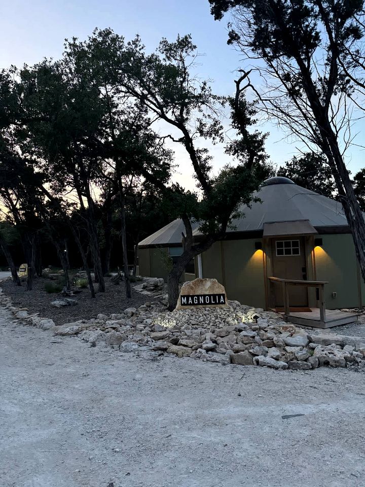 Luxurious Connected Yurt Cabins with Private Hot Tubs Near Canyon Lake, Texas Hill Country