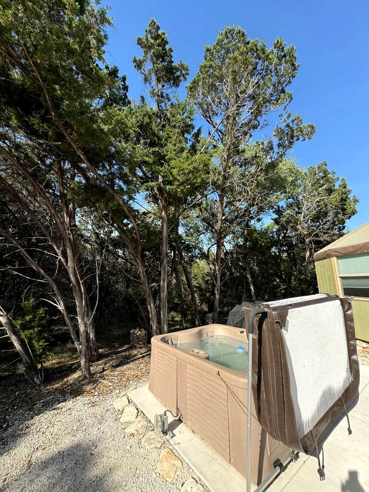 Luxurious Connected Yurt Cabins with Private Hot Tubs Near Canyon Lake, Texas Hill Country