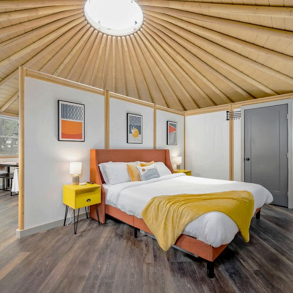 Luxurious Connected Yurt Cabins with Private Hot Tubs Near Canyon Lake, Texas Hill Country