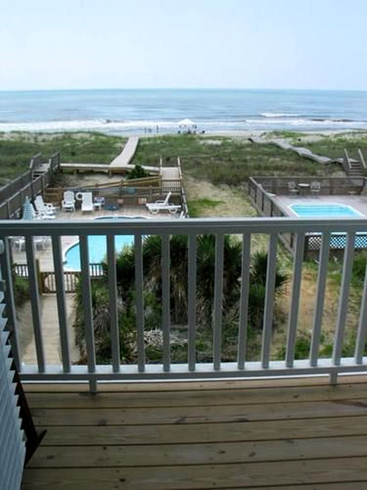 Oceanfront Group Rental with Private Pool near Holden Beach, North Carolina