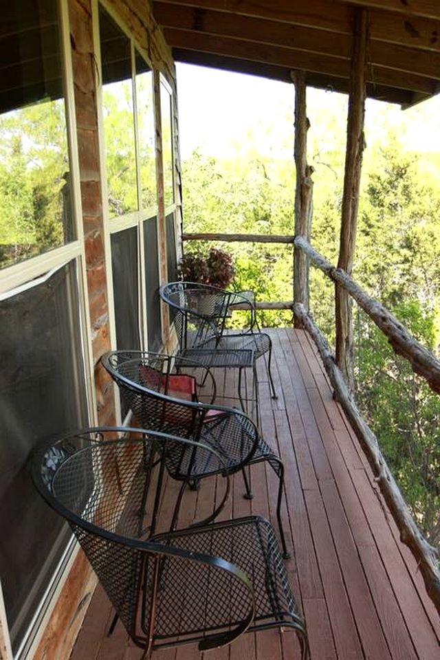 Two-Story Cabin Rental for Large Groups along Hamilton Creek in Marble Falls, Texas