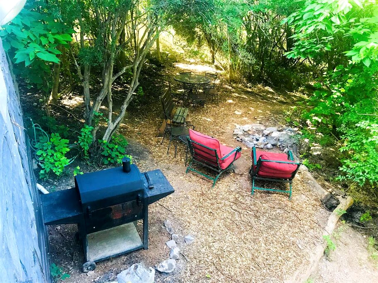 Two-Story Cabin Rental for Large Groups along Hamilton Creek in Marble Falls, Texas