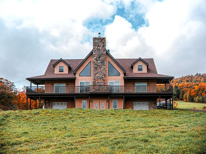 Expansive Getaway Designed for Gatherings with Game Room & Scenic Decks in Stamford, New York