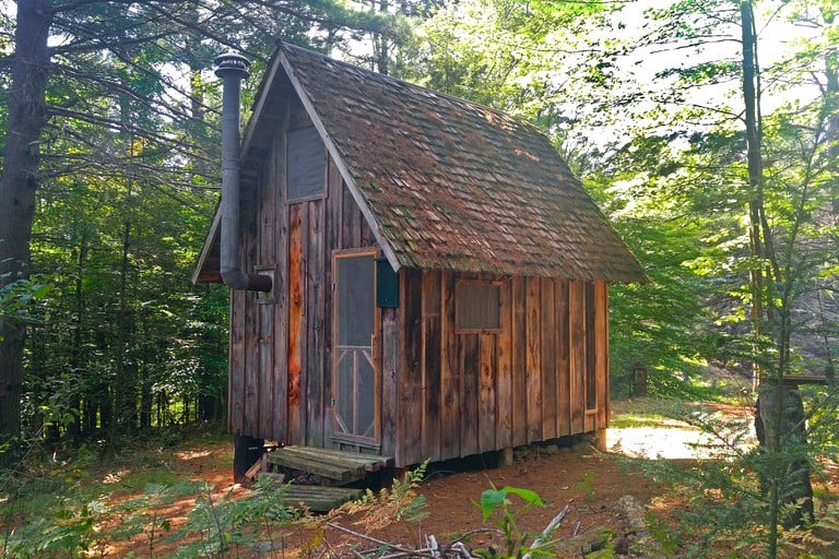 Exterior of tiny house rental in NY