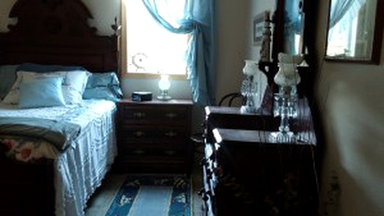 Bedroom of unique bed and breakfast, Minneapolis