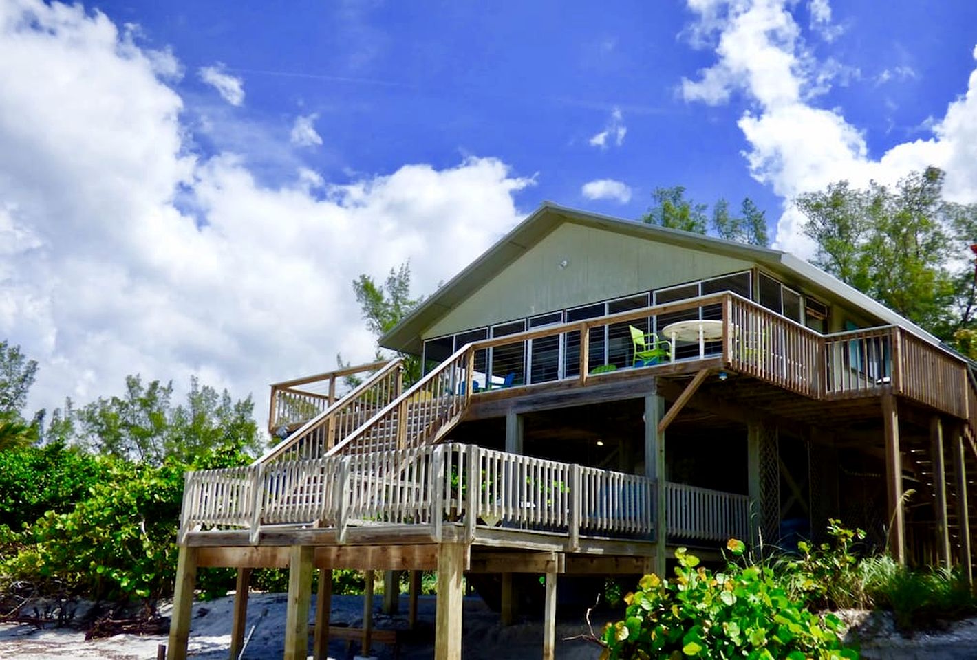 Stunning Secluded Beach House Right on the Sand for the Ultimate Relaxing Escape by the Coast on Little Gasparilla Island, Florida