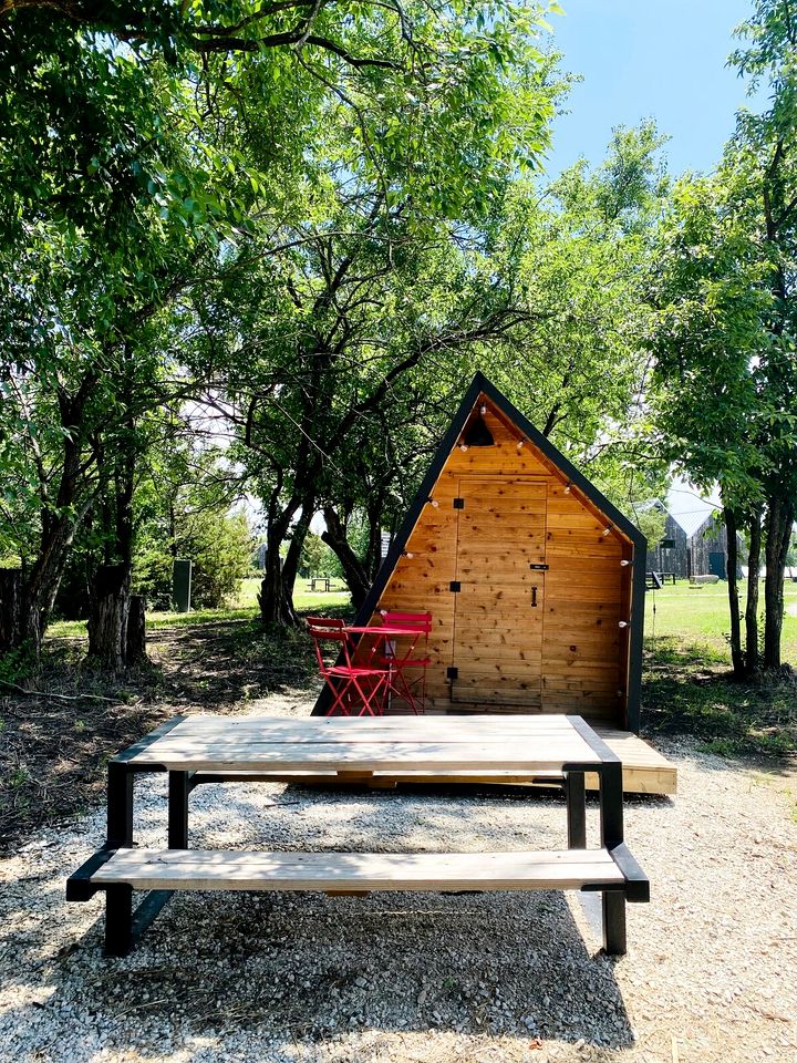 Peaceful Mini A-Frame Stay with Fire Pit & Grill in Humboldt, Kansas