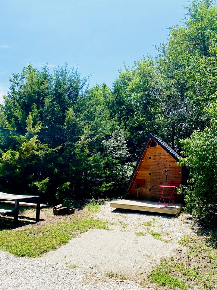 Charming A-Frame Cabin Experience with Campfire Vibes in Humboldt, Kansas