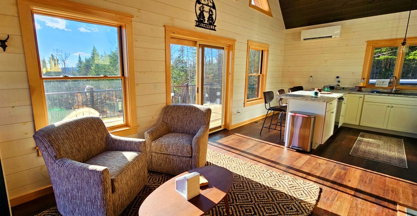 Amazing Wooden Cabin Surrounded by Trees in Greenville, Maine