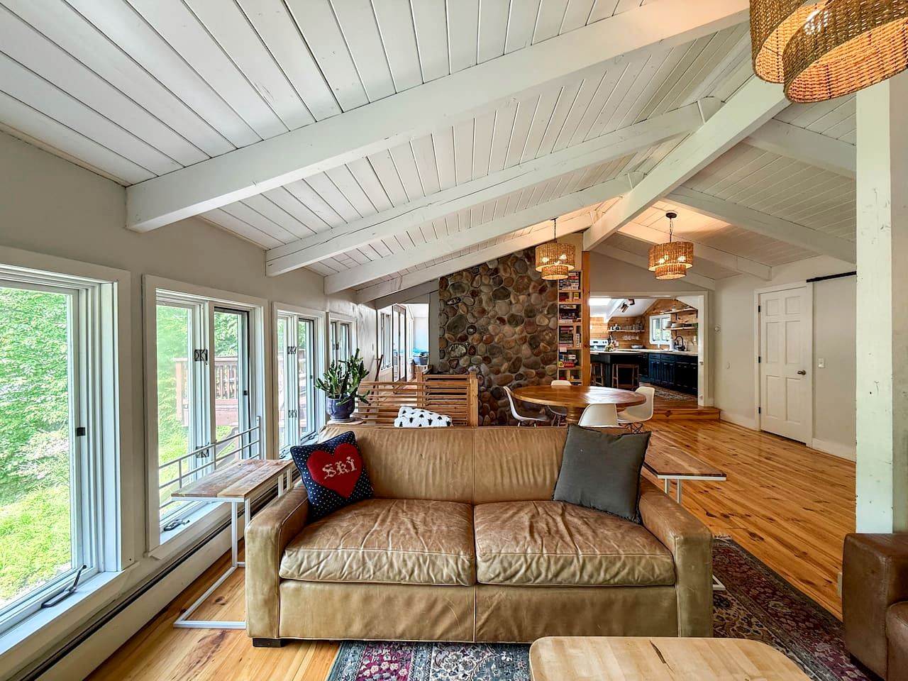 Modern Cabin Riverfront Retreat Near Attitash Mountain in Bartlett, New Hampshire