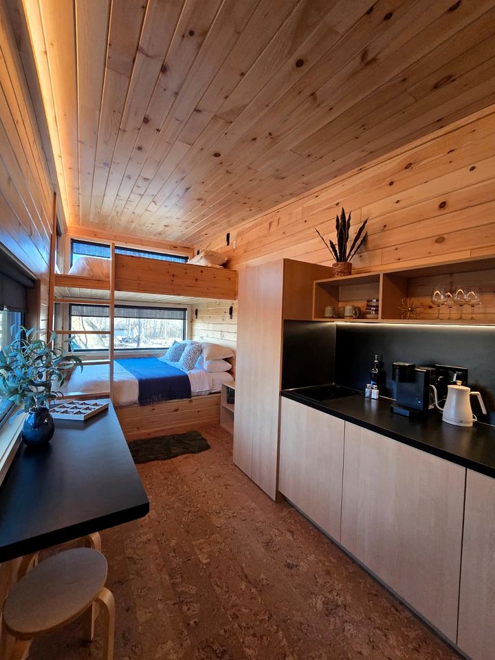 Modern Eco-Pod Retreat in Pennsylvania Forest in a Tiny Cabin with Scenic Views