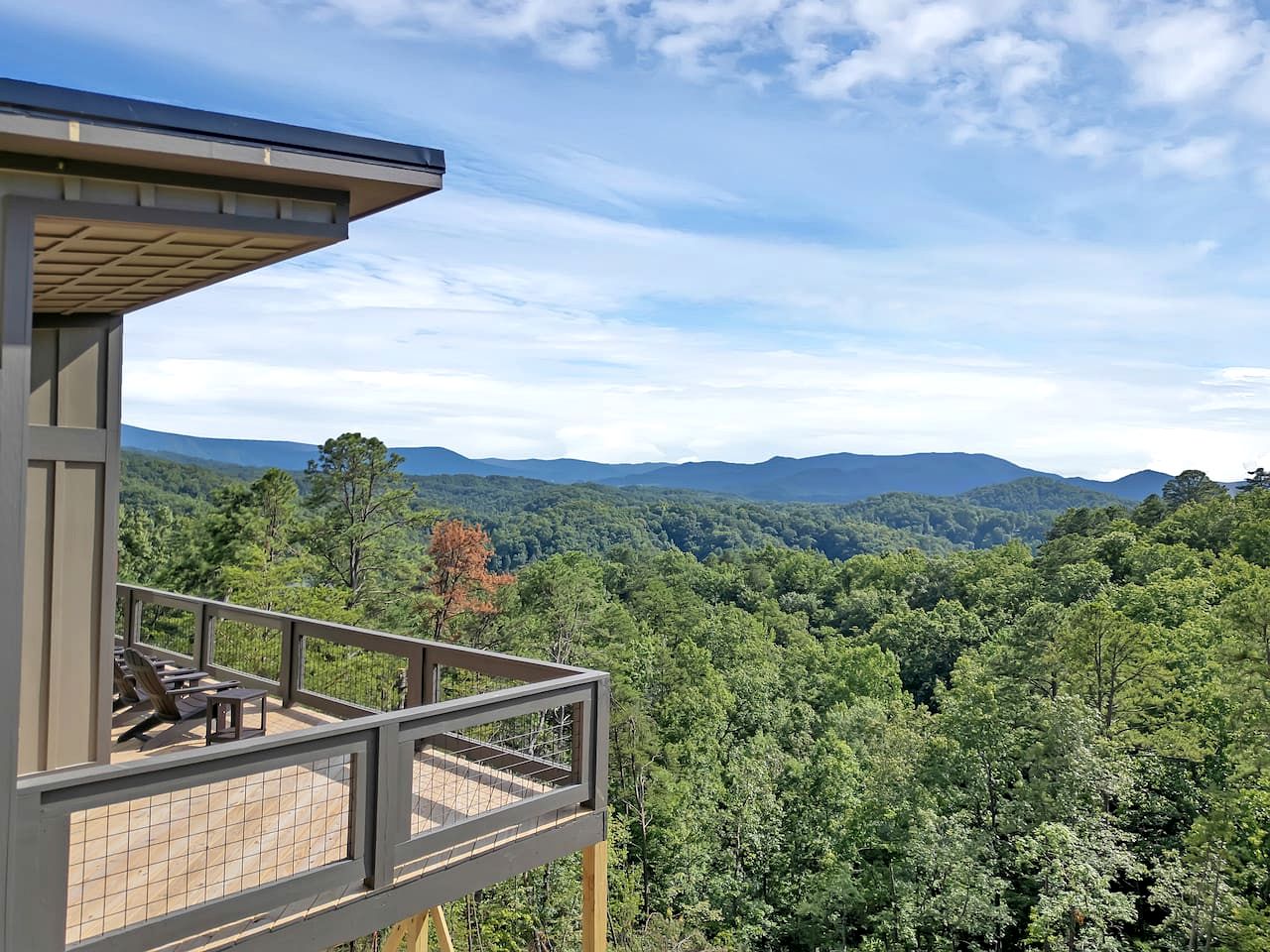 Modern Mountain-Top Chalet with Glass-Wall Views near Dollywood in Pigeon Forge, Tennessee
