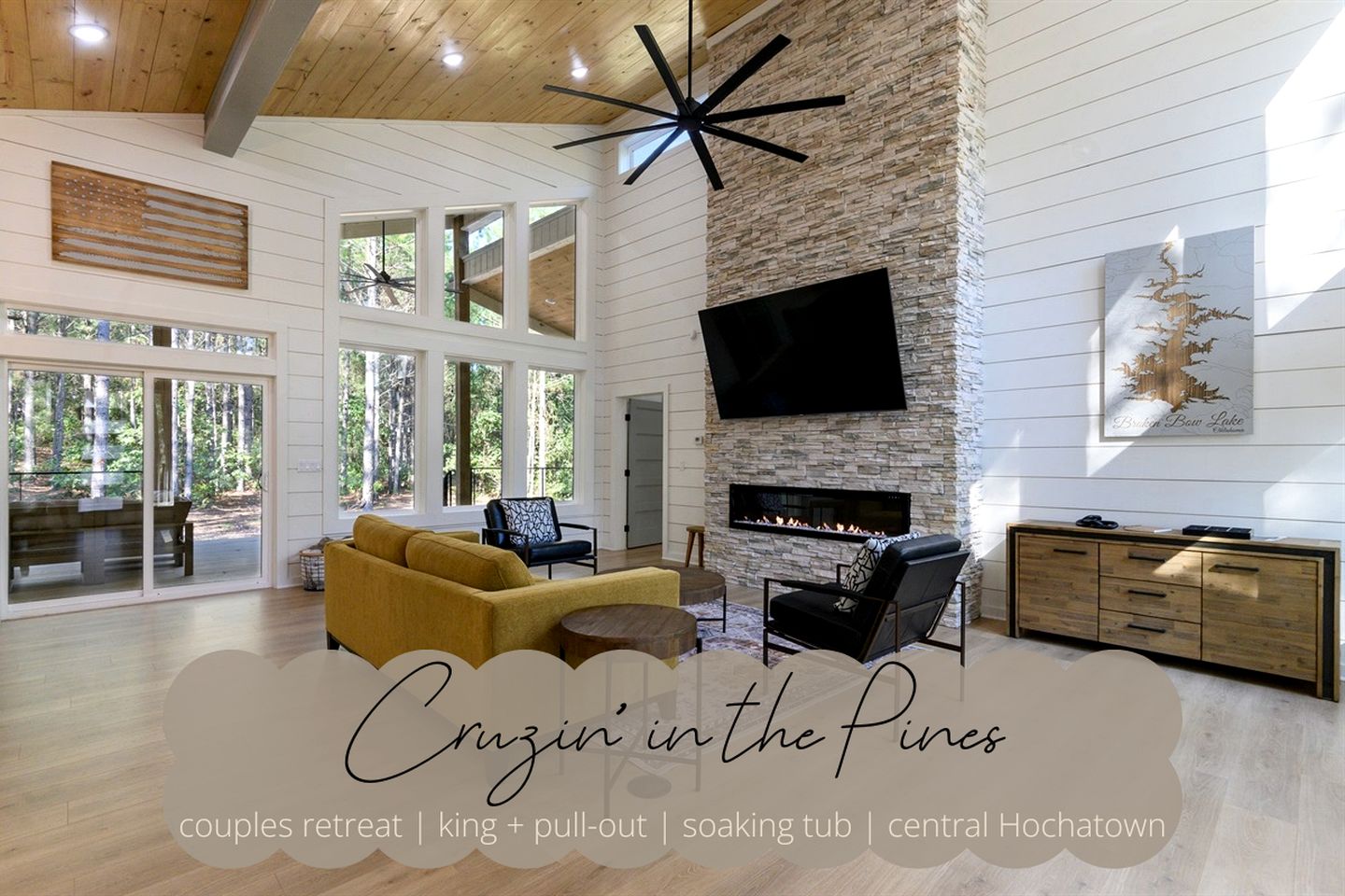 Modern Secluded Cabin with Hot Tub and Fire Pit in Broken Bow, Oklahoma