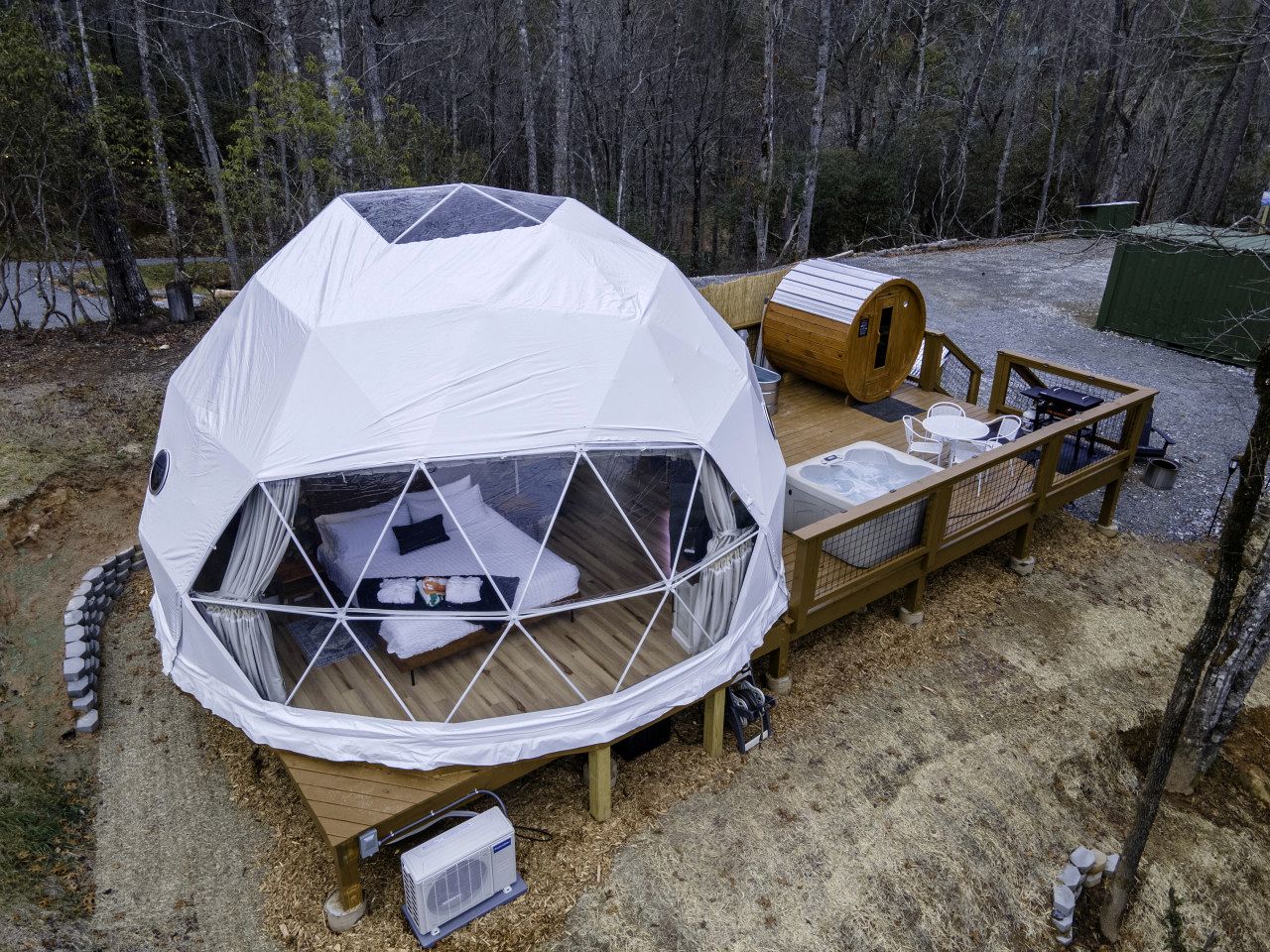 Luxury Wellness Dome with Private Sauna, Hot Tub & Cold Plunge Near Pisgah National Forest | Balsam Grove, North Carolina