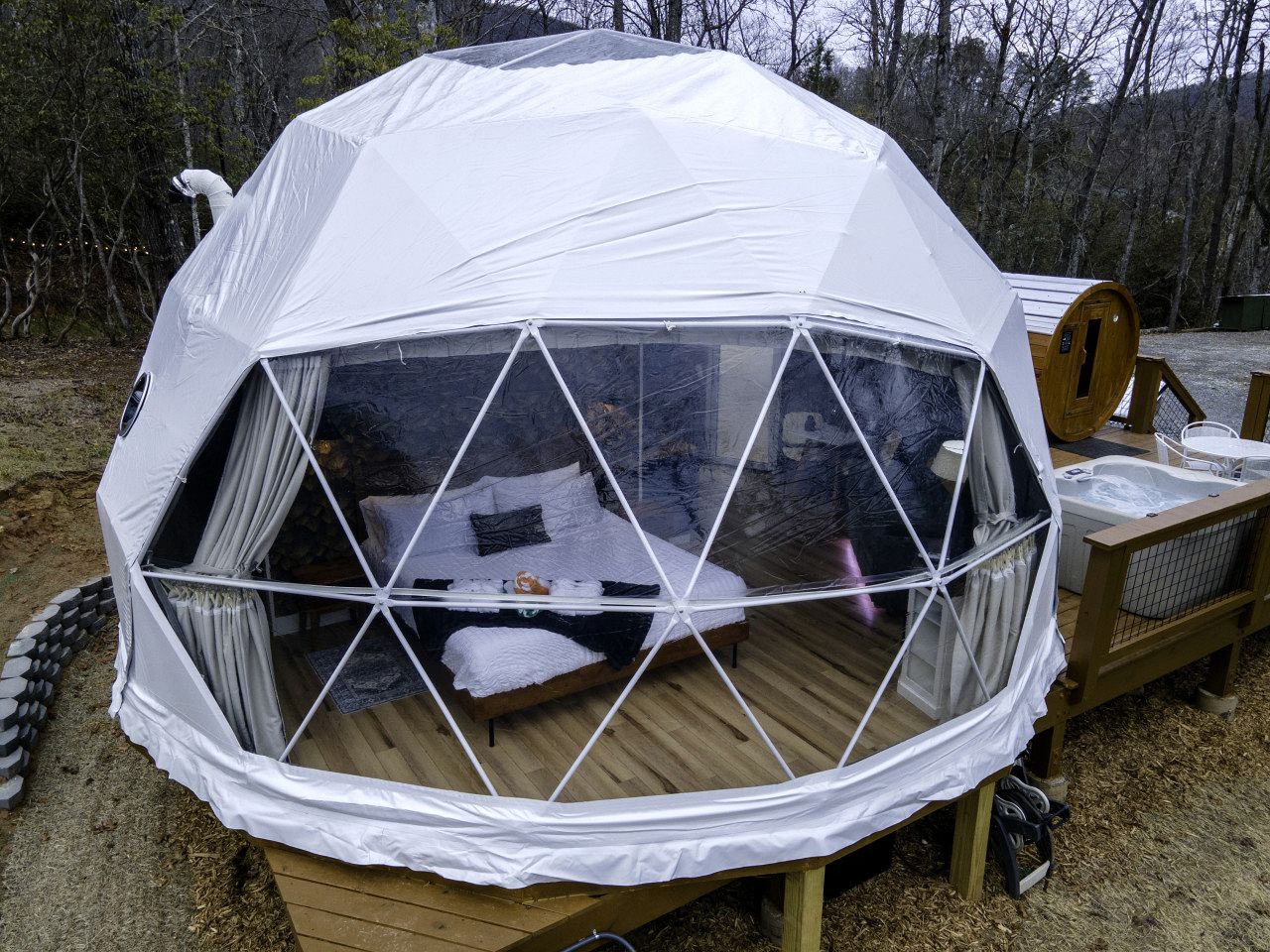 Luxury Wellness Dome with Private Sauna, Hot Tub & Cold Plunge Near Pisgah National Forest | Balsam Grove, North Carolina
