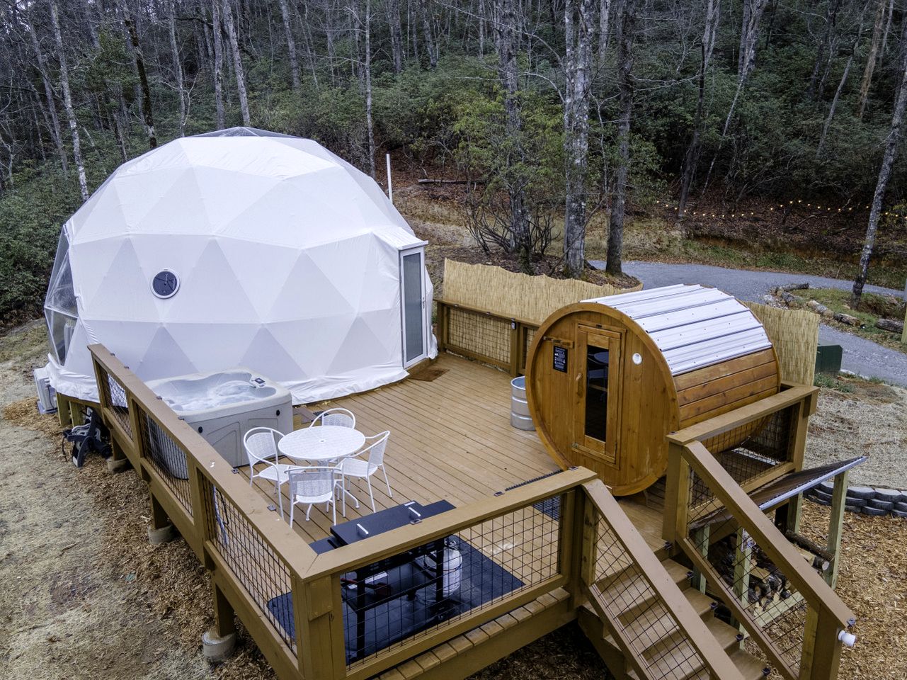 Luxury Wellness Dome with Private Sauna, Hot Tub & Cold Plunge Near Pisgah National Forest | Balsam Grove, North Carolina