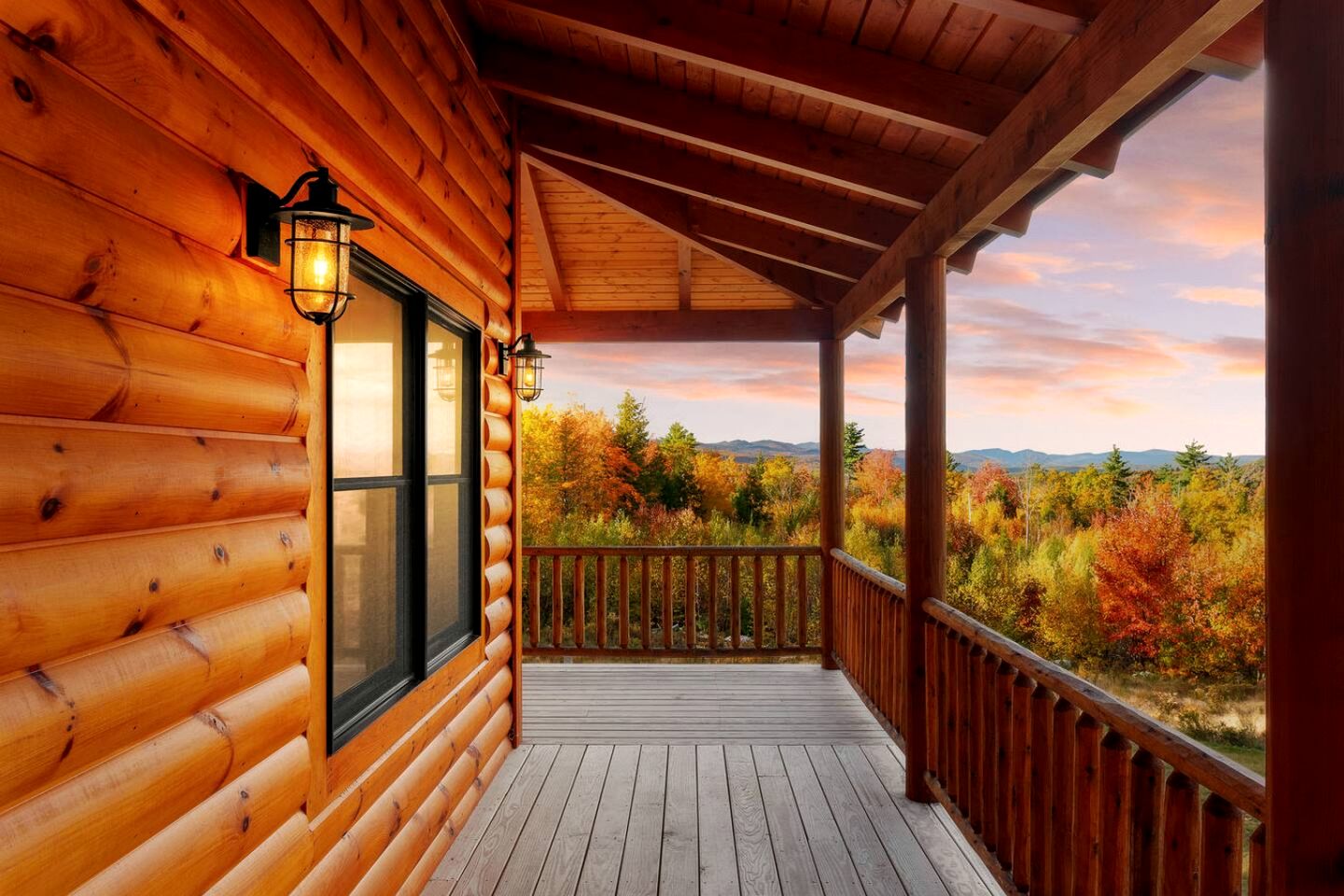 Luxury Log Cabin with Panoramic Mountain Views in Conway, New Hampshire