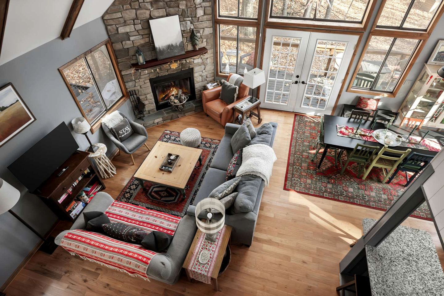 Beautiful A Frame Surrounded by Trees and Fire Pit Provided in Rock Gap, West Virginia