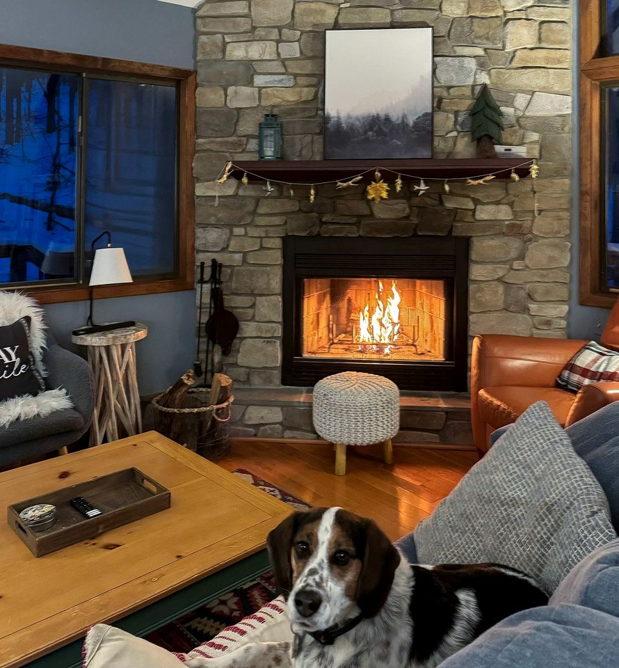 Beautiful A Frame Surrounded by Trees and Fire Pit Provided in Rock Gap, West Virginia