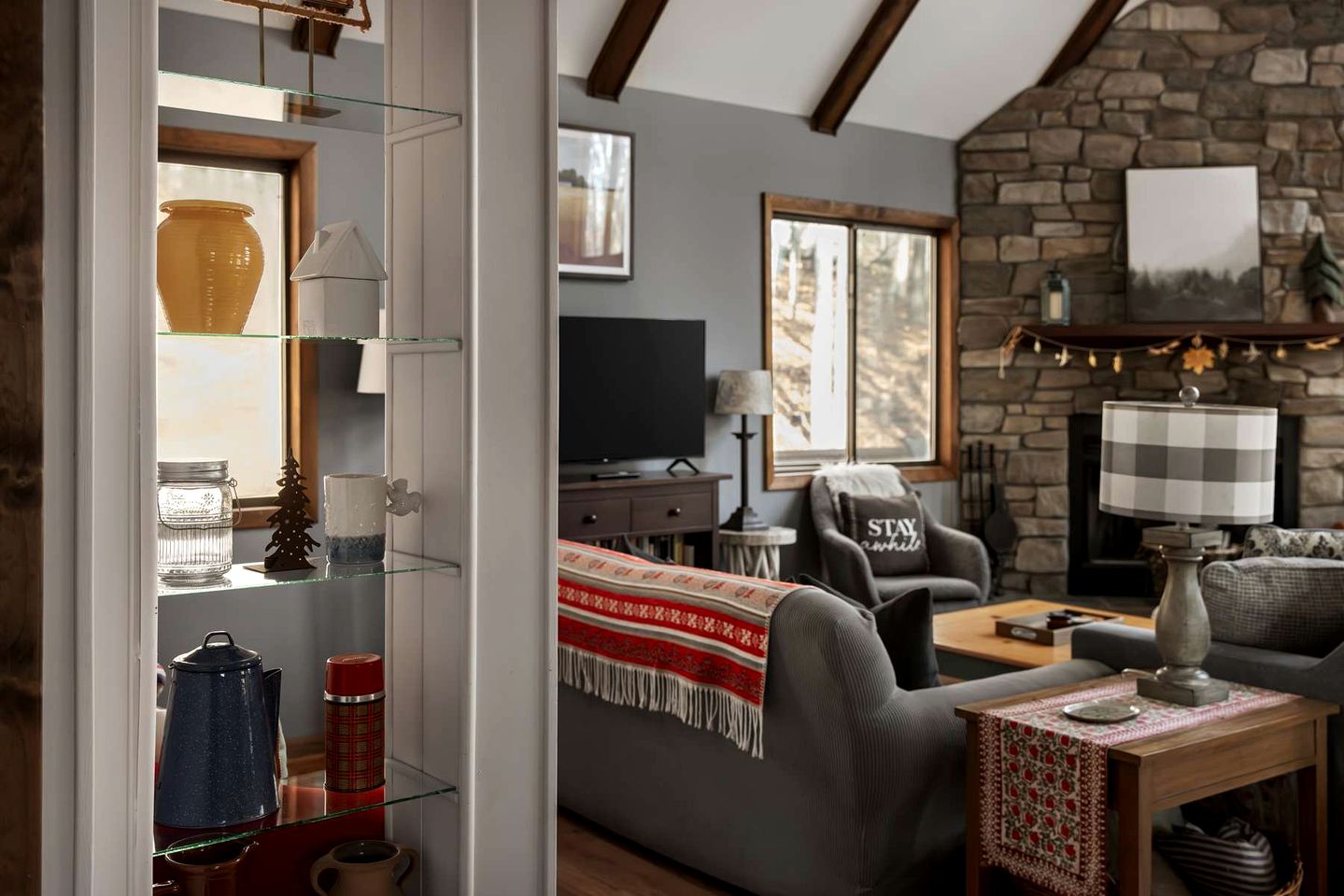 Beautiful A Frame Surrounded by Trees and Fire Pit Provided in Rock Gap, West Virginia