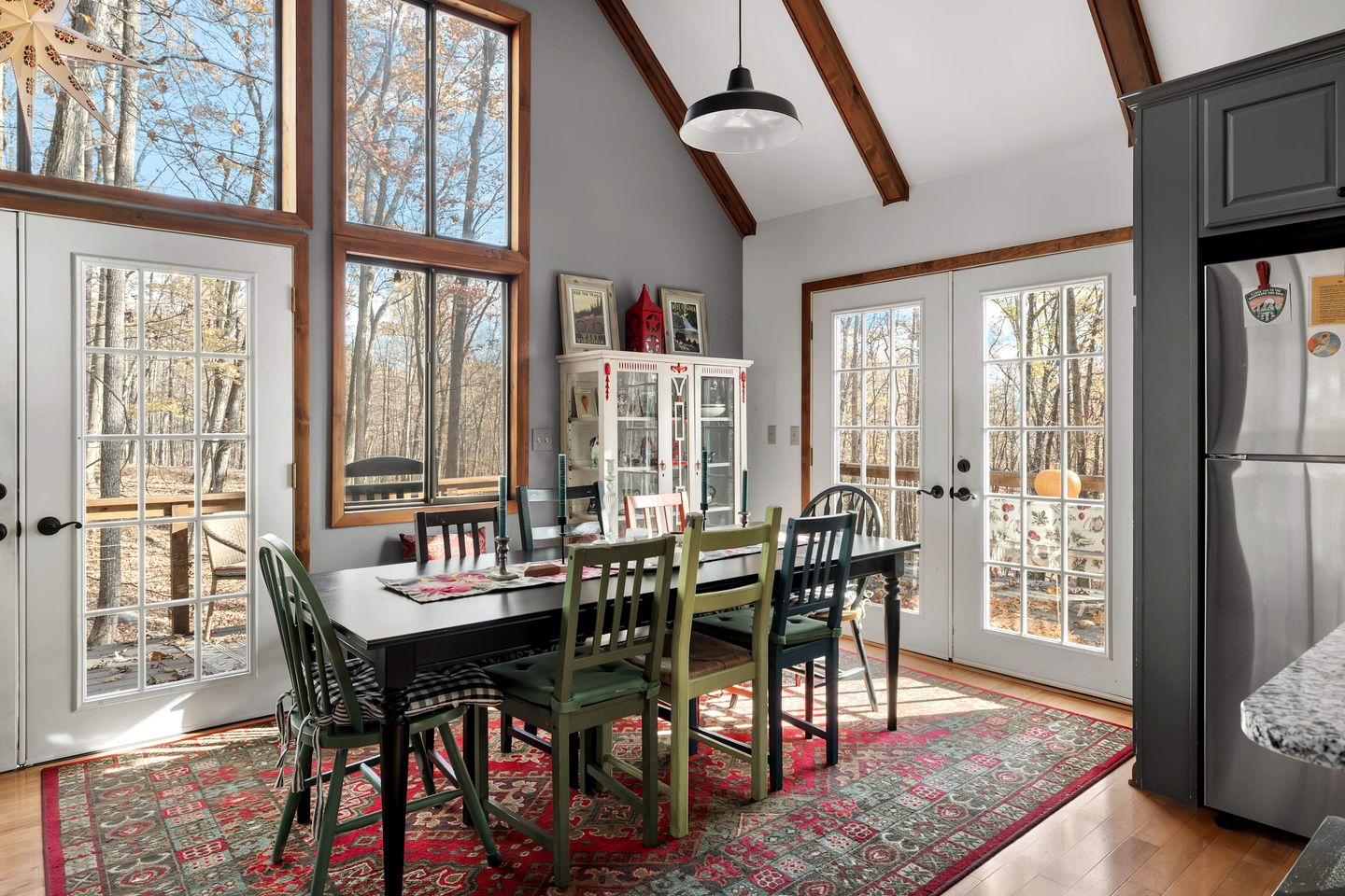 Beautiful A Frame Surrounded by Trees and Fire Pit Provided in Rock Gap, West Virginia