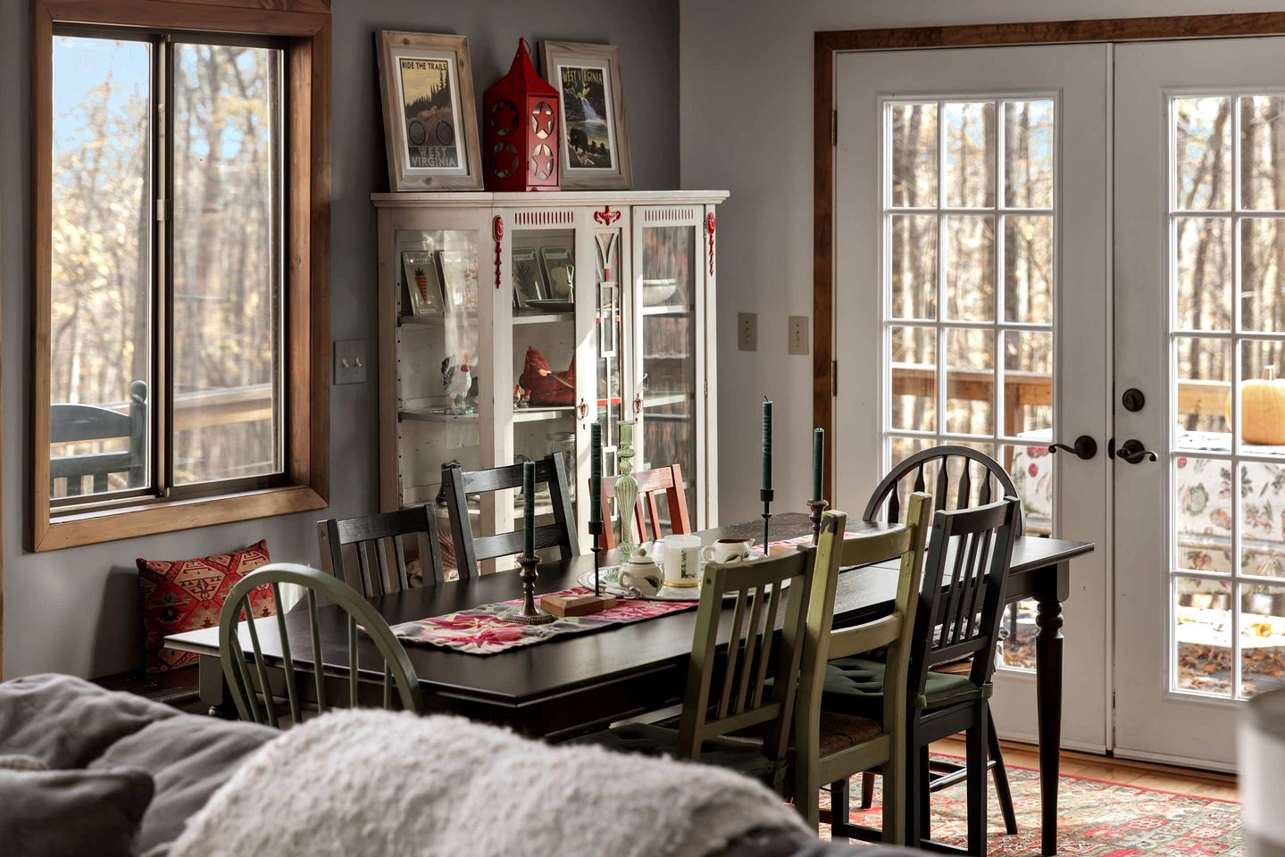Beautiful A Frame Surrounded by Trees and Fire Pit Provided in Rock Gap, West Virginia