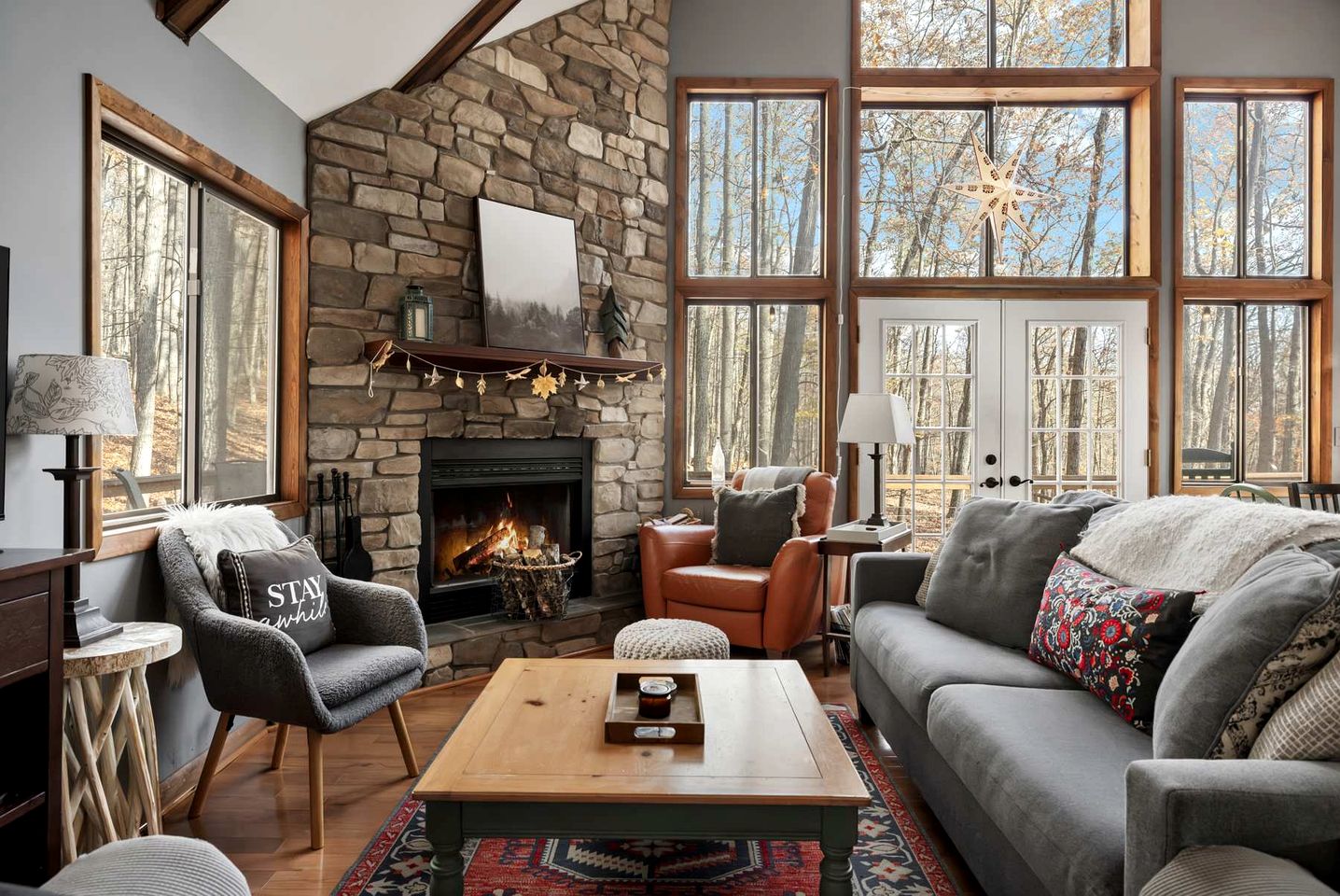 Beautiful A Frame Surrounded by Trees and Fire Pit Provided in Rock Gap, West Virginia