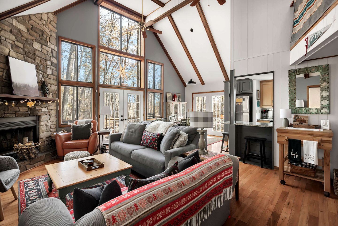 Beautiful A Frame Surrounded by Trees and Fire Pit Provided in Rock Gap, West Virginia