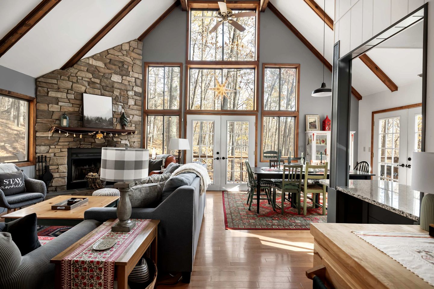 Beautiful A Frame Surrounded by Trees and Fire Pit Provided in Rock Gap, West Virginia