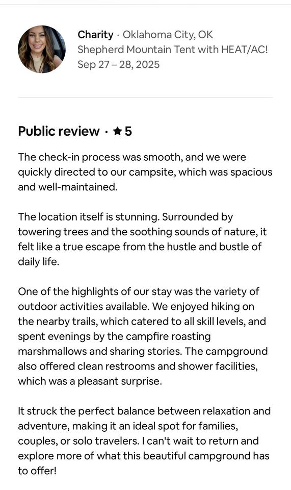 Enchanting Mountain Glamping Tents with Elevated Decks and Fire Pit Near Gentry, AR