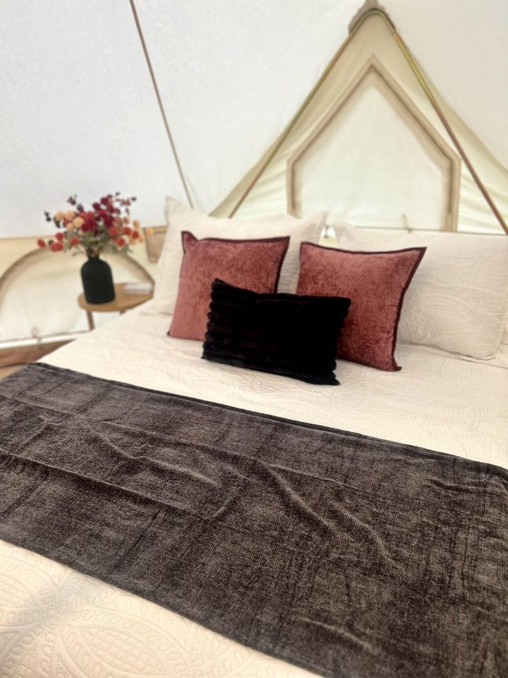 Enchanting Mountain Glamping Tents with Elevated Decks and Fire Pit Near Gentry, AR