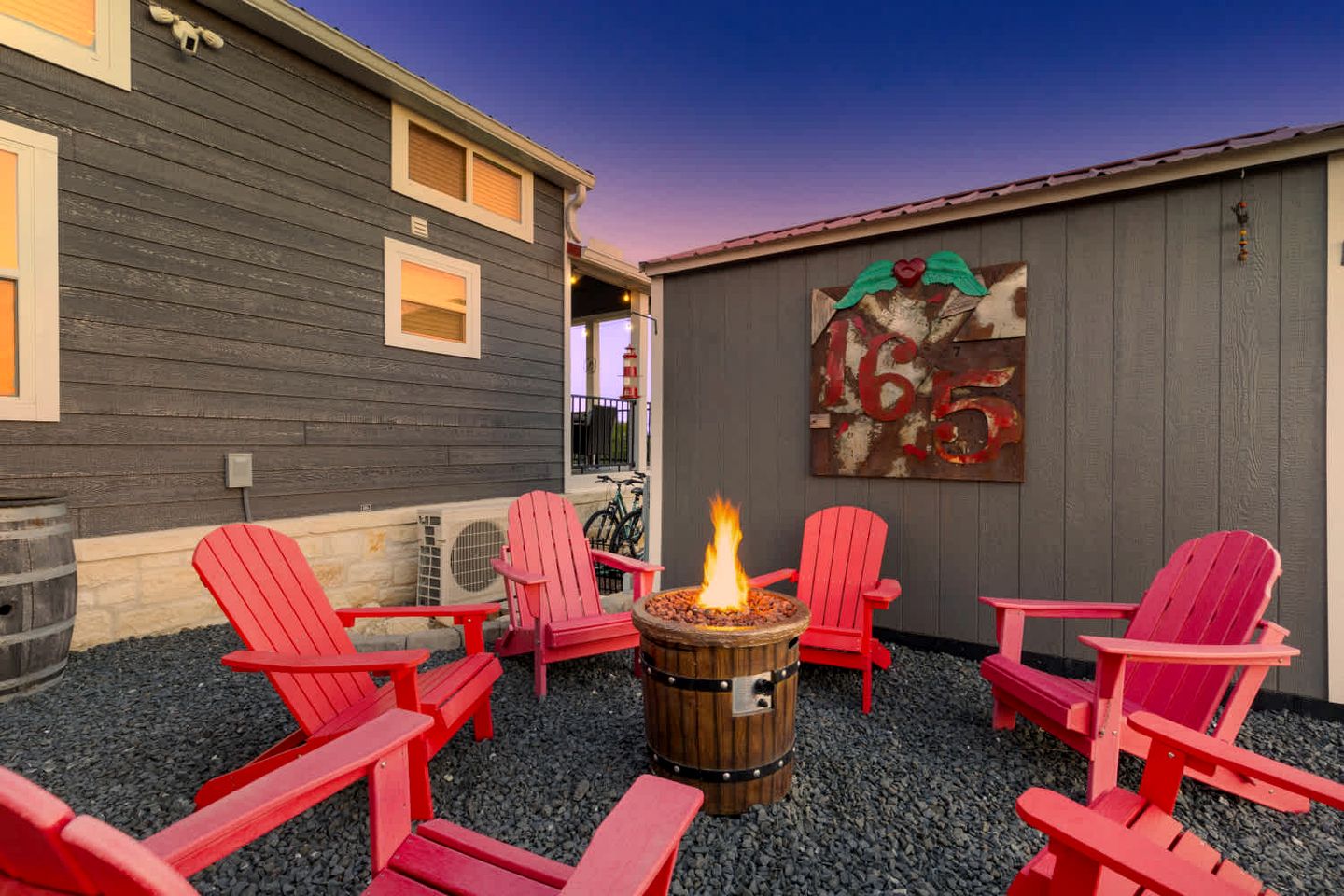 Stylish and Whimsical Tiny Home Retreat with Private Outdoor Oasis, Fire Pit, and Starry Hill Country Views Near Fredericksburg, TX