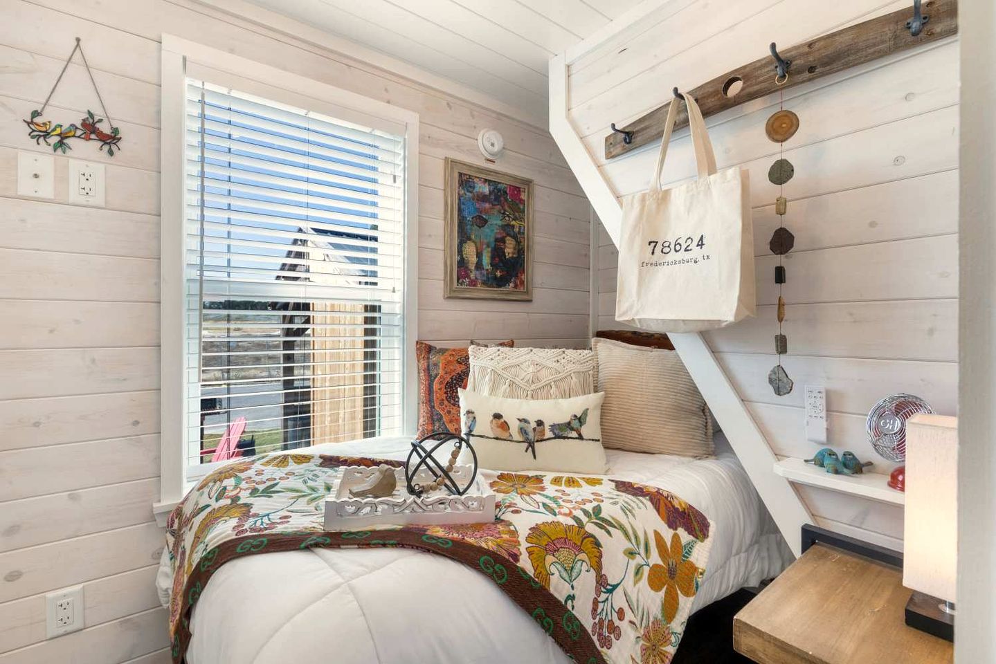 Stylish and Whimsical Tiny Home Retreat with Private Outdoor Oasis, Fire Pit, and Starry Hill Country Views Near Fredericksburg, TX