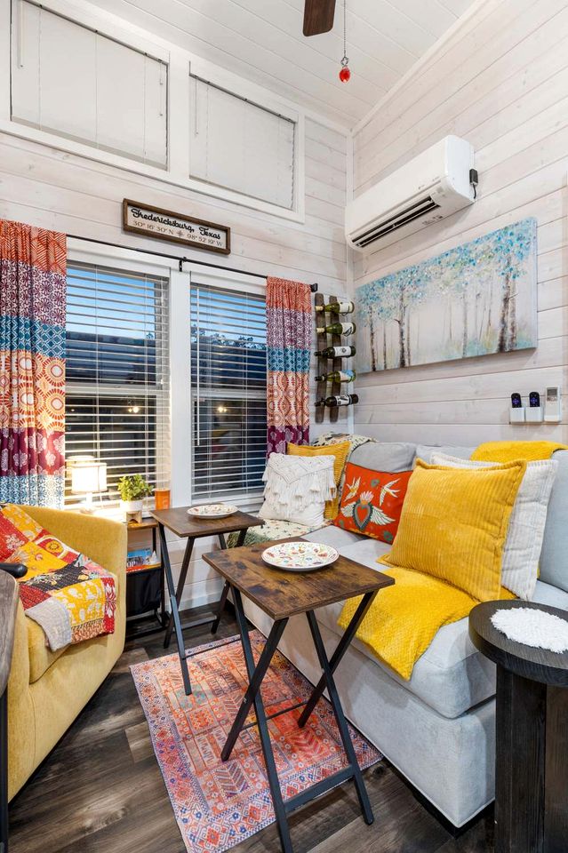 Stylish and Whimsical Tiny Home Retreat with Private Outdoor Oasis, Fire Pit, and Starry Hill Country Views Near Fredericksburg, TX