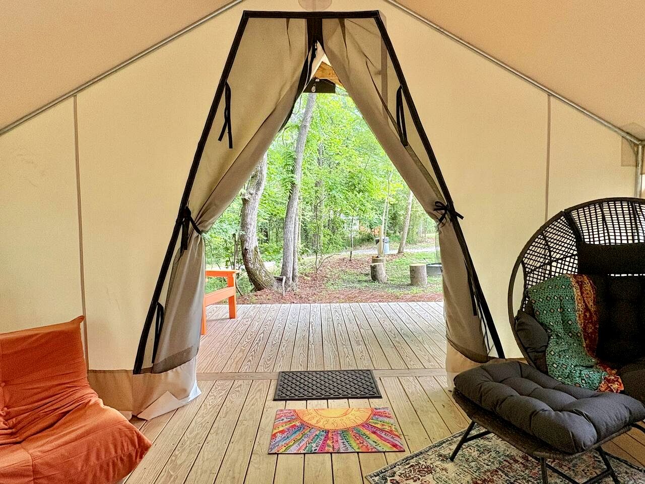 Cozy Glamping Tent with Farm Experience Near Kerr Lake, North Carolina