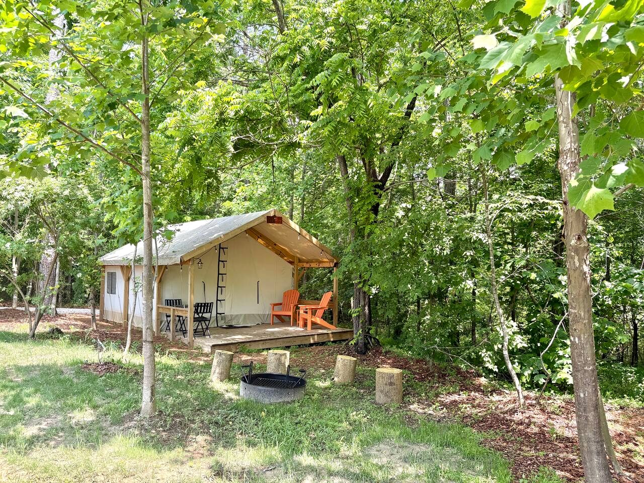 Cozy Glamping Tent with Farm Experience Near Kerr Lake, North Carolina