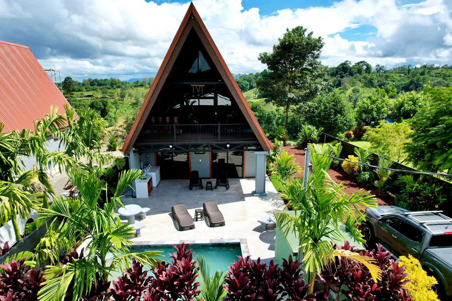 Secluded A-Frame Chalet with Private Pool and Volcano Views near La Fortuna, Costa Rica